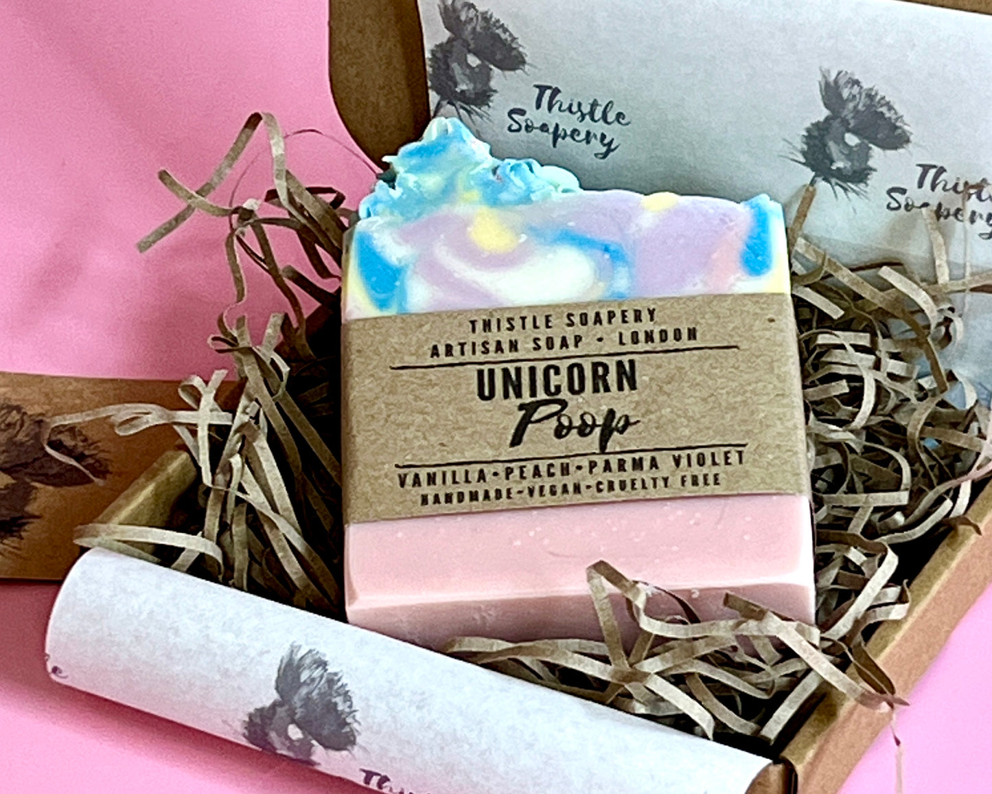 Unicorn Poop Gentle Soap • Vanilla Peach & Parma Violet Fragrance • With Sweet Almond Oil