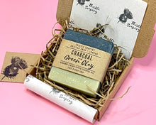 Load image into Gallery viewer, Green Clay & Charcoal Facial Soap • With Kaolin Clay and Essential Oils • Deep Pore Cleansings