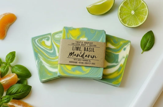 Lime, Basil & Mandarin Fragranced Soap • With Shea Butter and Sweet Almond Oil