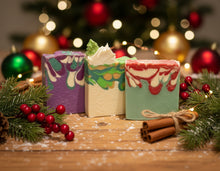 Load image into Gallery viewer, Christmas Soap Gift Set • Vegan Handmade Soap Trio • Festive Letterbox Gift Box