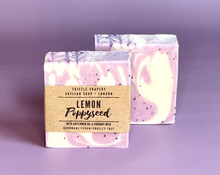 Load image into Gallery viewer, Exfoliating Lemon Poppyseed Soap • With Essential Oils & Safflower Seed Oil • Sensitive Skin Friendly