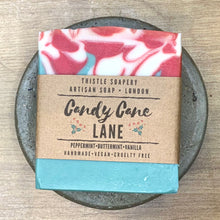 Load image into Gallery viewer, Candy Cane Lane Festive Soap | Peppermint & Vanilla Fragrance