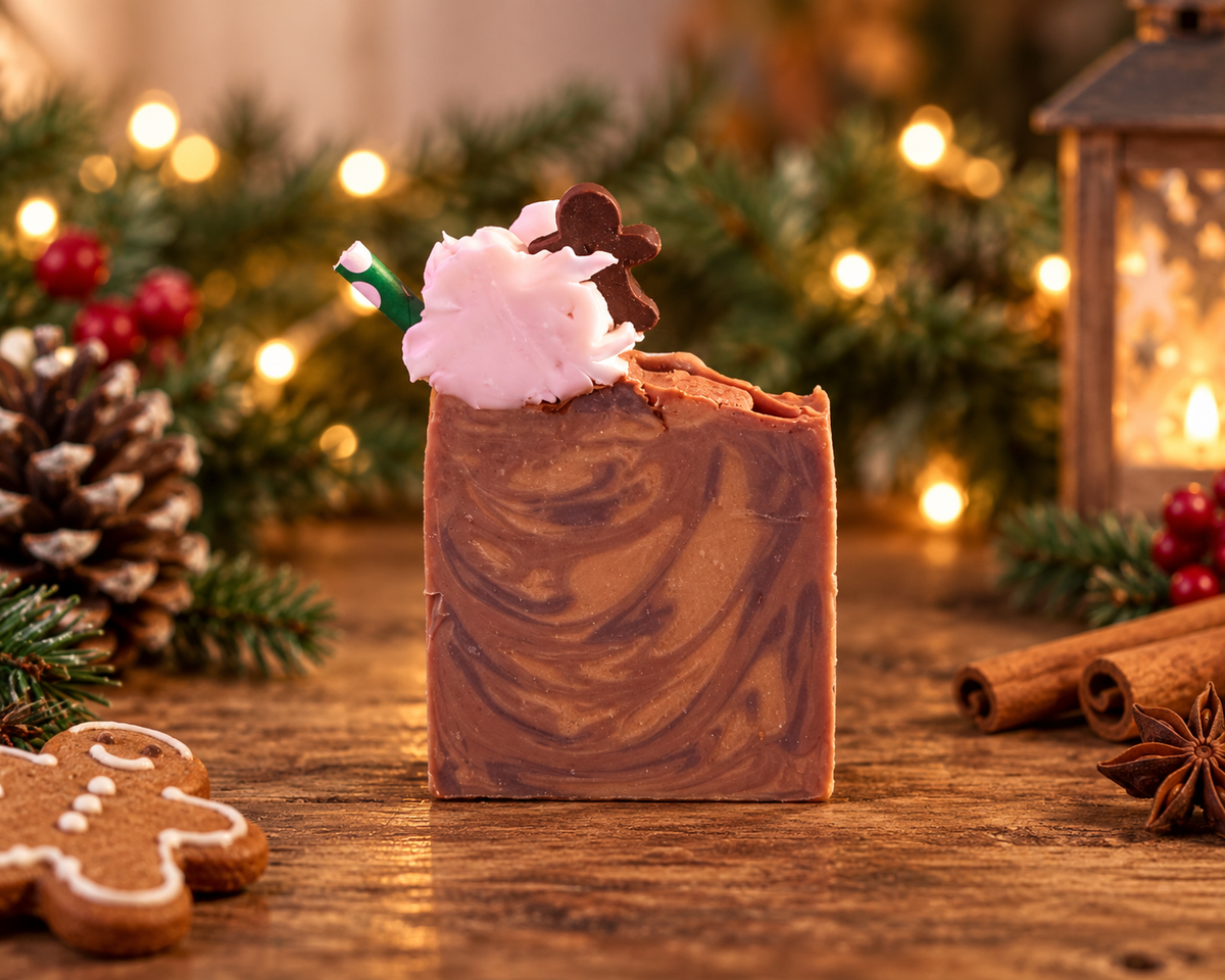 Gingerbread Latte Soap | Spiced Ginger & Cinnamon Vegan Christmas Soap