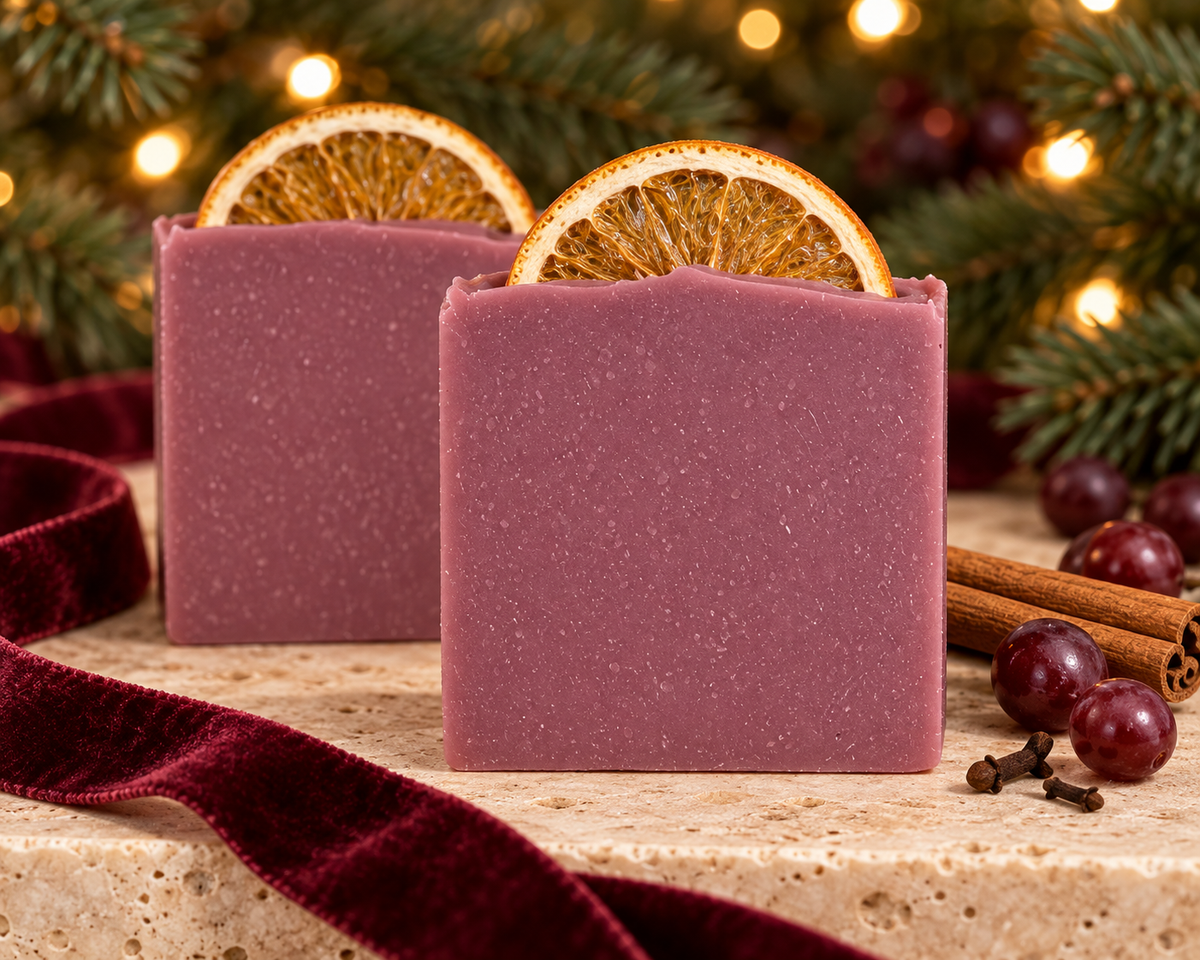 Mulled Wine Spiced Christmas Soap • With Coconut Milk and Apricot Kernel Oil