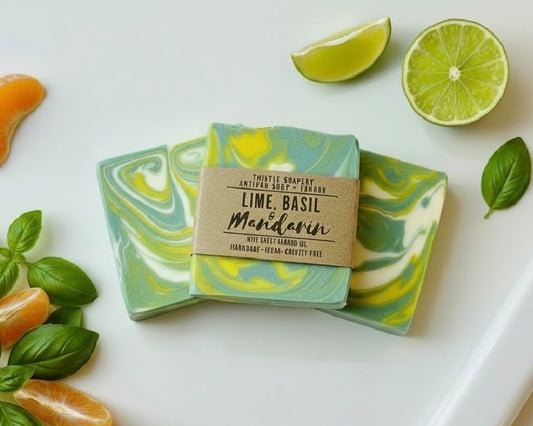 Lime, Basil & Mandarin Fragranced Soap • With Shea Butter and Sweet Almond Oil