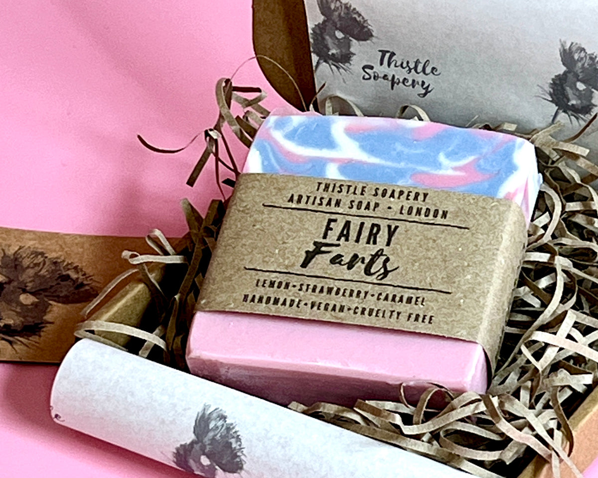 Fairy Farts Gentle Soap • Blue Raspberry and Summer Fruit Fragrance • With Sweet Almond Oil