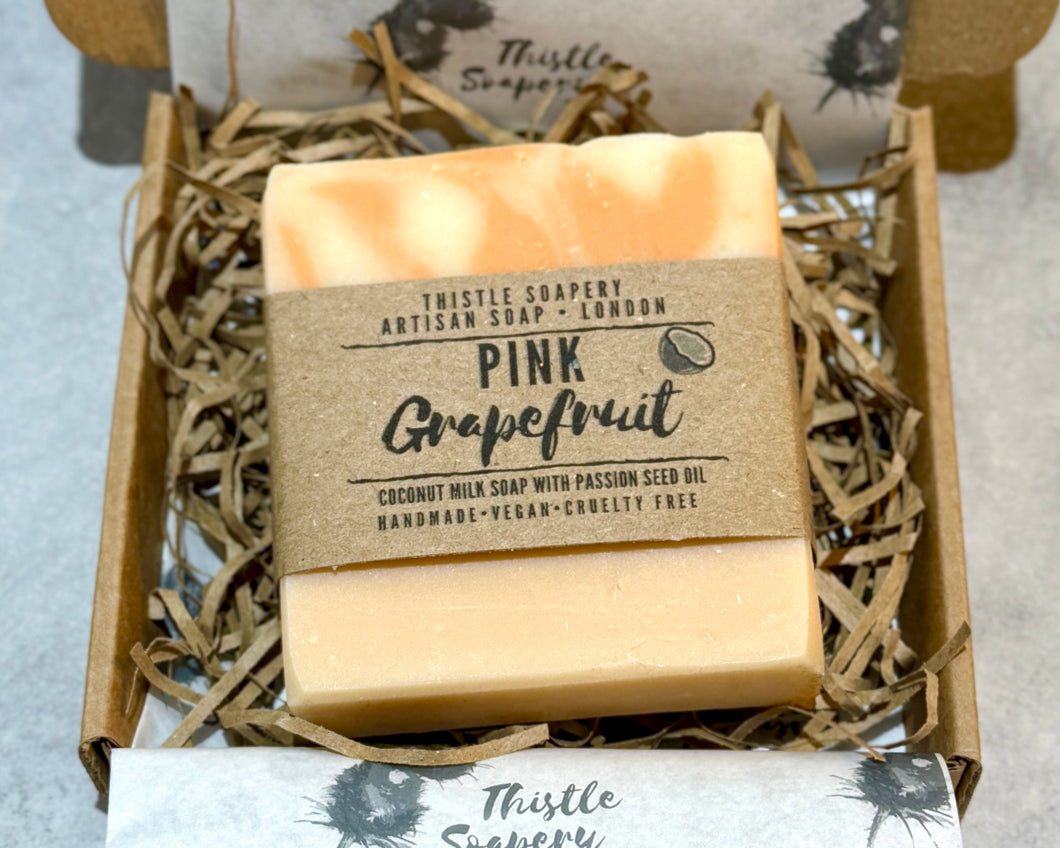 Pink Grapefruit & Passion Seed Oil Soap • With Coconut Milk and Pure Essential Oils • For Sensitive Skin
