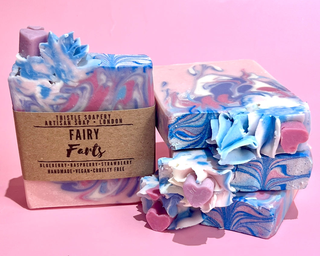 Fairy Farts Gentle Soap • Blue Raspberry and Summer Fruit Fragrance • With Sweet Almond Oil