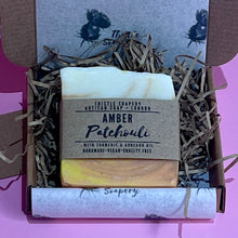 Load image into Gallery viewer, Amber &amp; Patchouli Fragrance Soap with Turmeric
