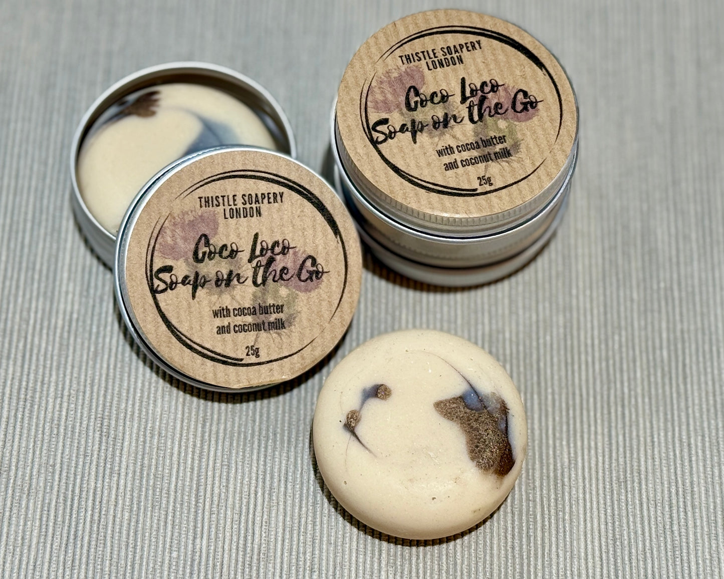 Soap on the Go • Our Bestselling Soaps in Miniature • With Aluminium Travel Tin