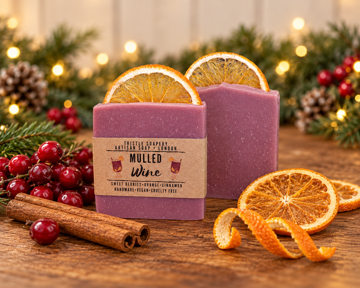 Mulled Wine Spiced Christmas Soap • With Coconut Milk and Apricot Kernel Oil