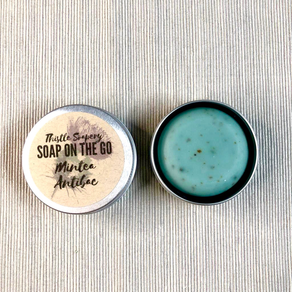 Soap on the Go • Our Bestselling Soaps in Miniature • With Aluminium Travel Tin