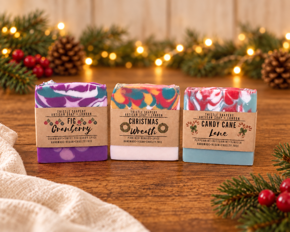 Deck the Halls - Festive Vegan Soap Gift Set | 3 Handmade Christmas Soaps