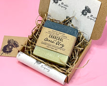 Load image into Gallery viewer, Green Clay &amp; Charcoal Facial Soap • With Kaolin Clay and Essential Oils • Deep Pore Cleansing
