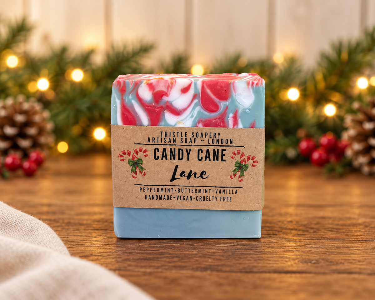 Candy Cane Lane Festive Soap | Peppermint & Vanilla Fragrance