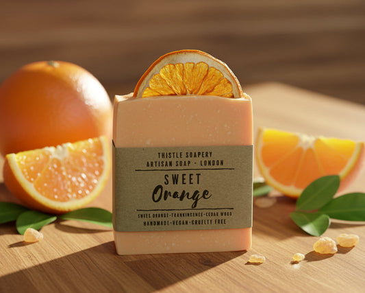 Sweet Orange & Frankincense Soap • With Sweet Almond Oil and Pure Essential Oils