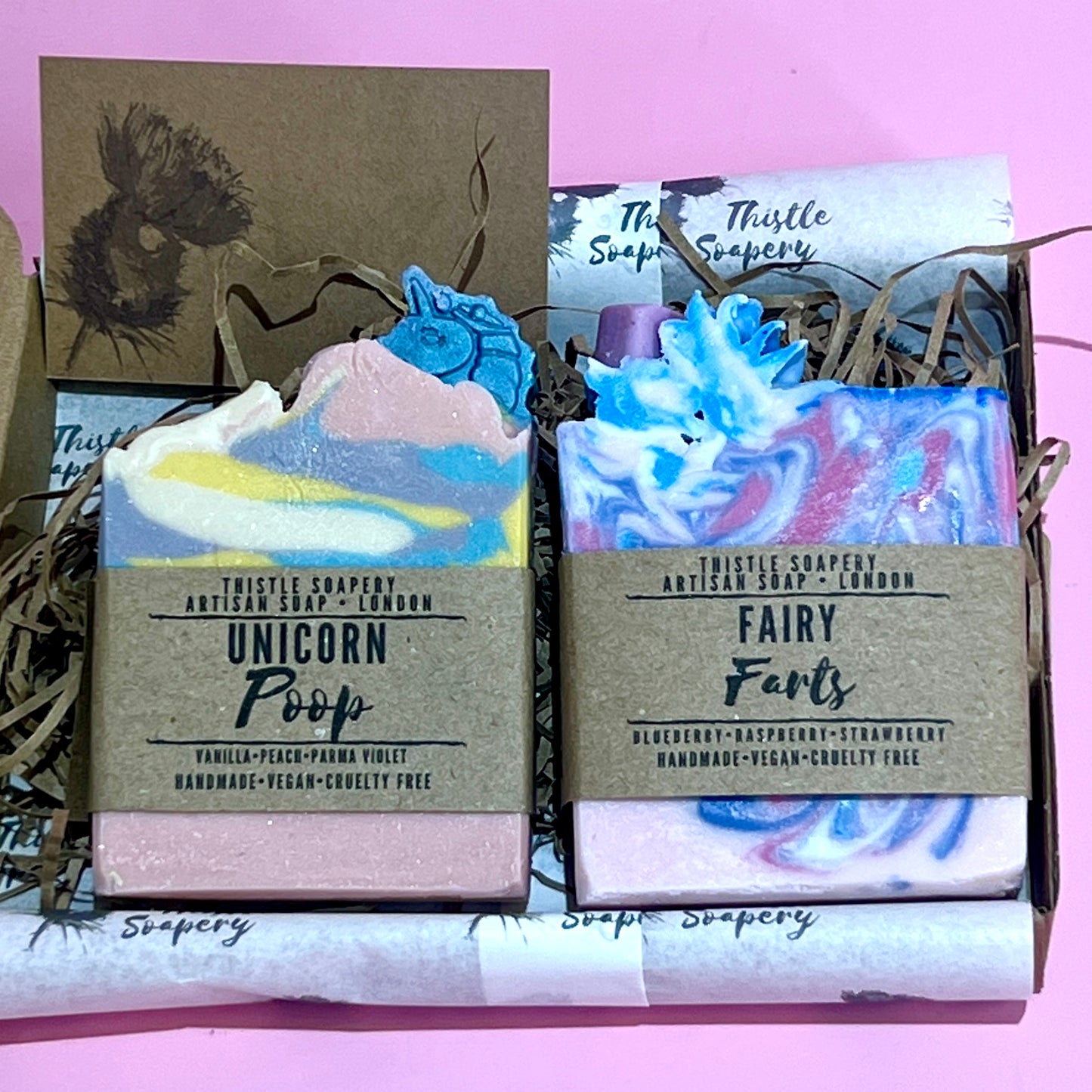 Unicorn Poop & Fairy Fart Gift Set • Sensitive Skin Soap Duo • Letterbox Gift
