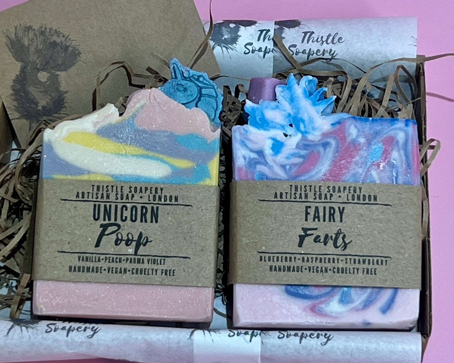 Unicorn Poop & Fairy Fart Gift Set • Sensitive Skin Soap Duo • Letterbox Gift