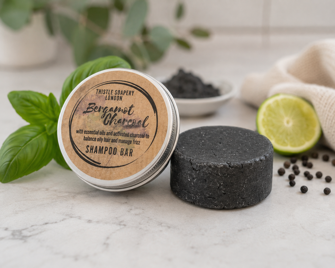 Shampoo for Oily Hair • Bergamot & Black-pepper • With Activated Charcoal