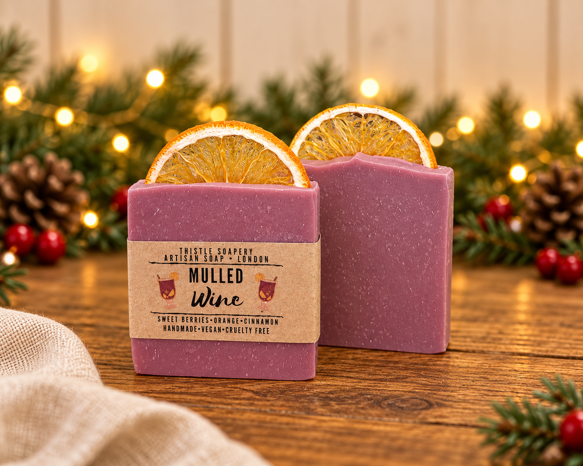 Mulled Wine Spiced Christmas Soap • With Coconut Milk and Apricot Kernel Oil