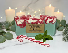 Load image into Gallery viewer, Candy Cane Lane Festive Soap | Peppermint &amp; Vanilla Fragrance
