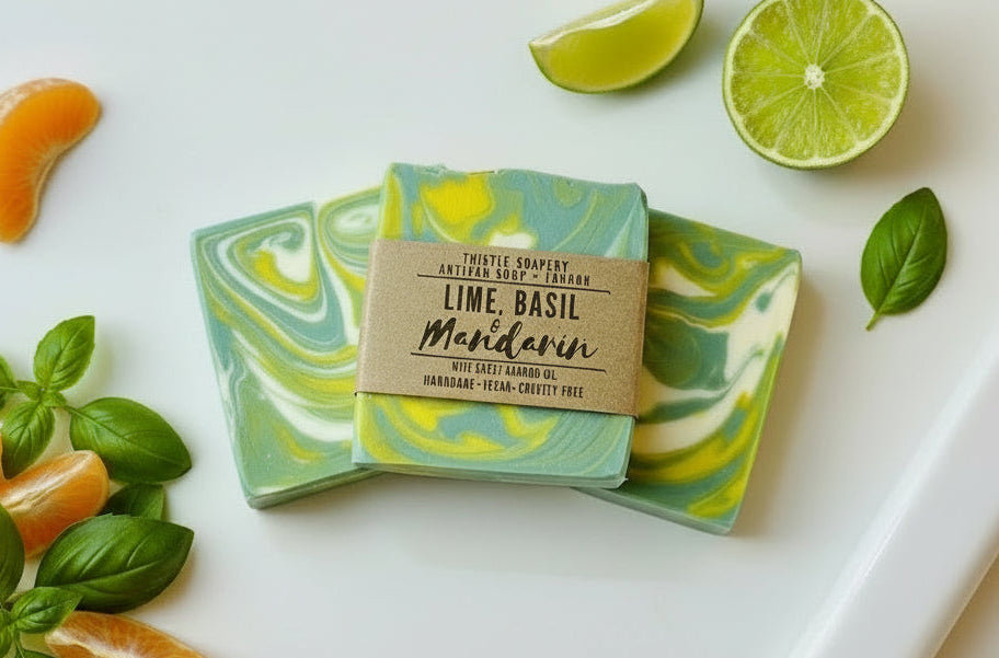 Lime, Basil & Mandarin Fragranced Soap • With Shea Butter and Sweet Almond Oil
