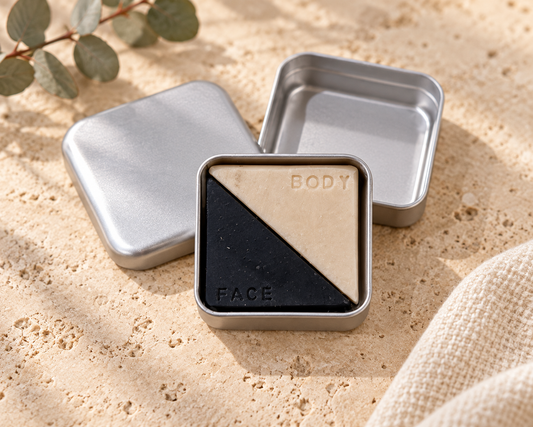 Face & Body Travel Soap Set with Reusable Draining Tin