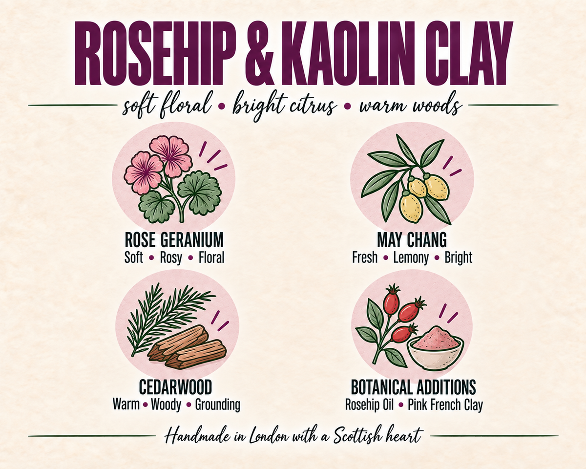 Rosehip & Kaolin Clay Facial Soap • With Pure Essential Oils