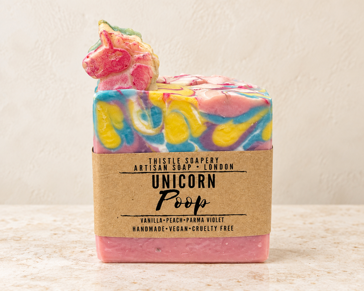Unicorn Poop Gentle Soap • Vanilla Peach & Parma Violet Fragrance • With Sweet Almond Oil