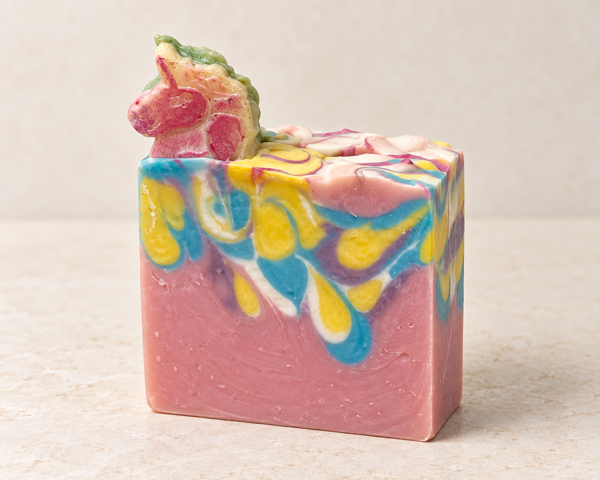 Unicorn Poop Gentle Soap • Vanilla Peach & Parma Violet Fragrance • With Sweet Almond Oil