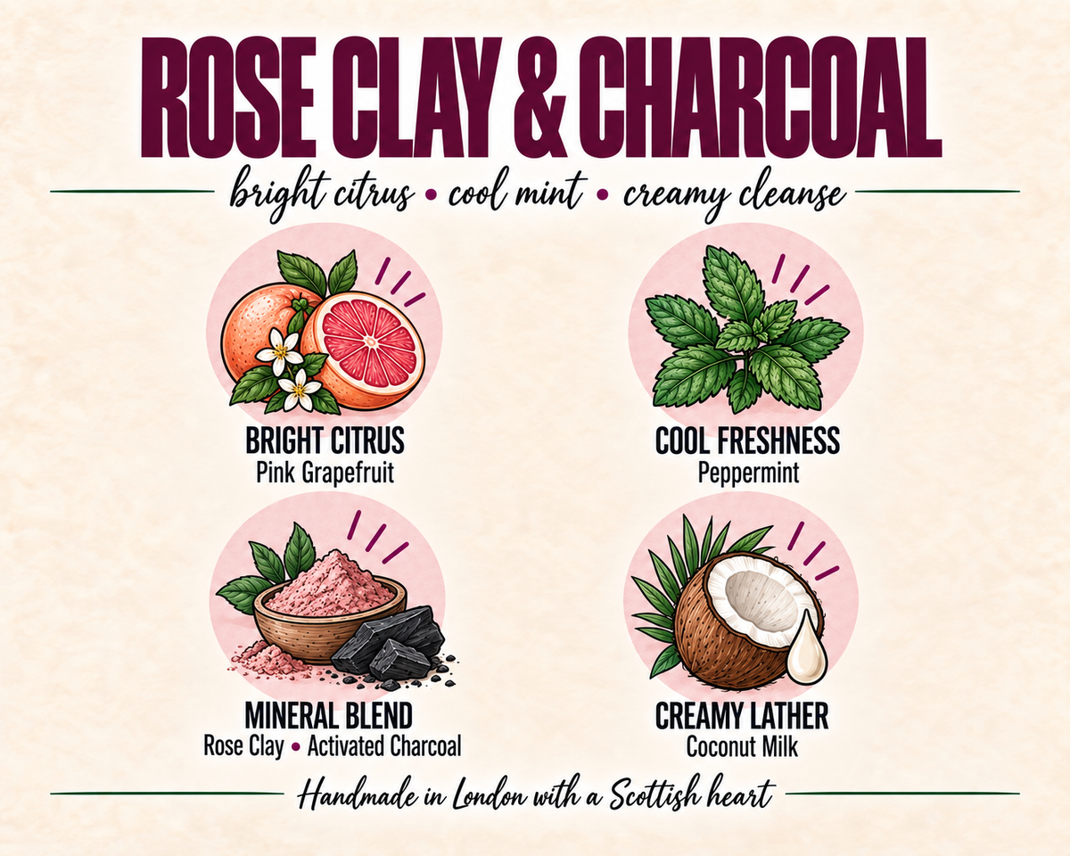 Devil’s in the Detox Facial Soap • Rose Clay & Charcoal • For Sensitive & Combination Skin