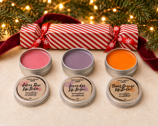 Vegan Lip Balm Gift Set | Christmas Cracker Box, Choose Trio (15ml)