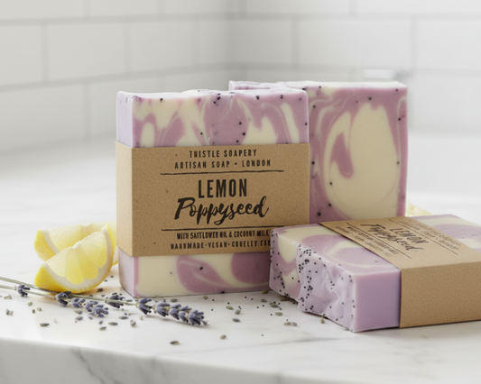 Exfoliating Lemon Poppyseed Soap • With Soothing Safflower Seed Oil • For Sensitive Skin