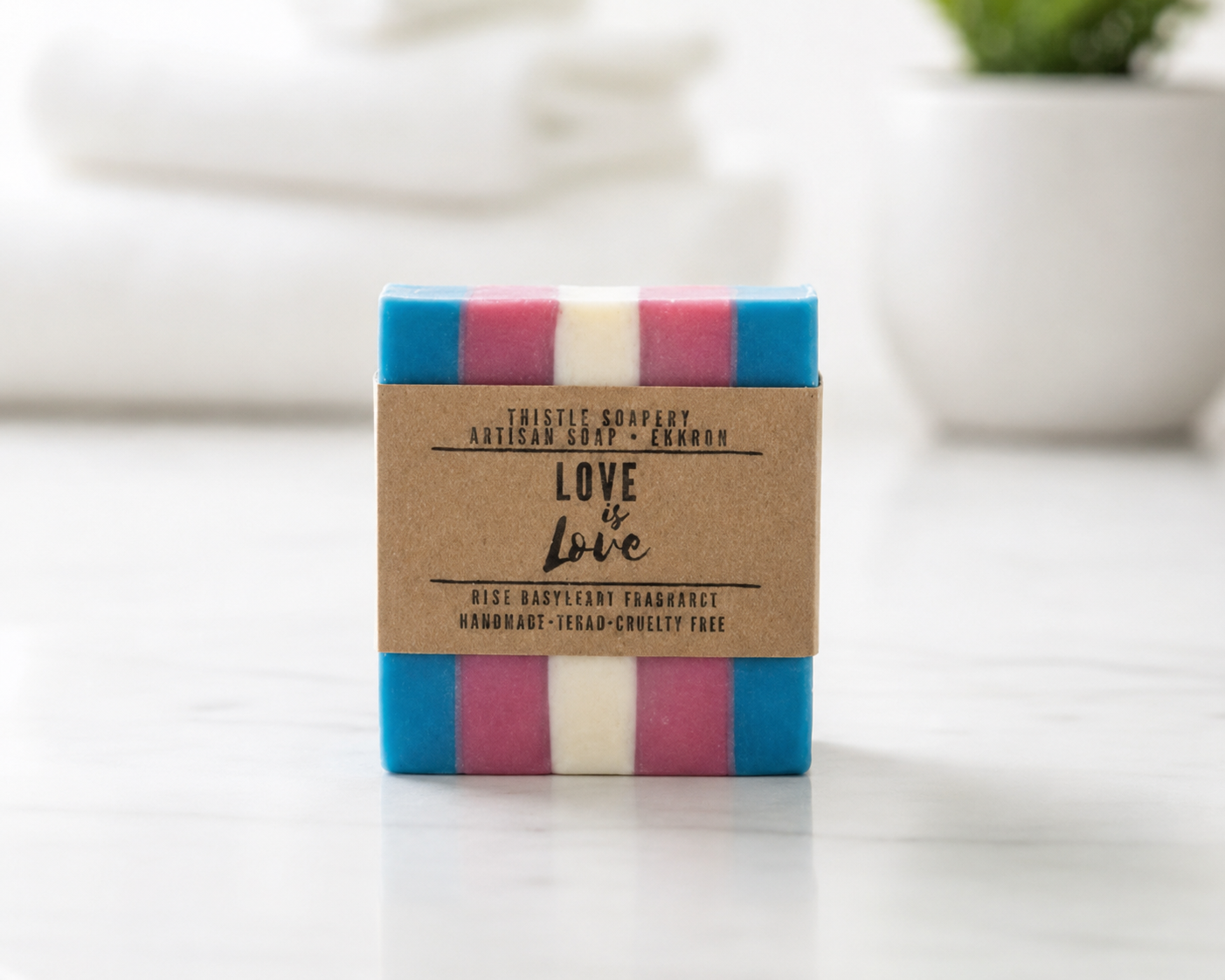 Love is Love • Trans Pride Flag Themed Vegan Soap • With Shea Butter and Avocado Oil