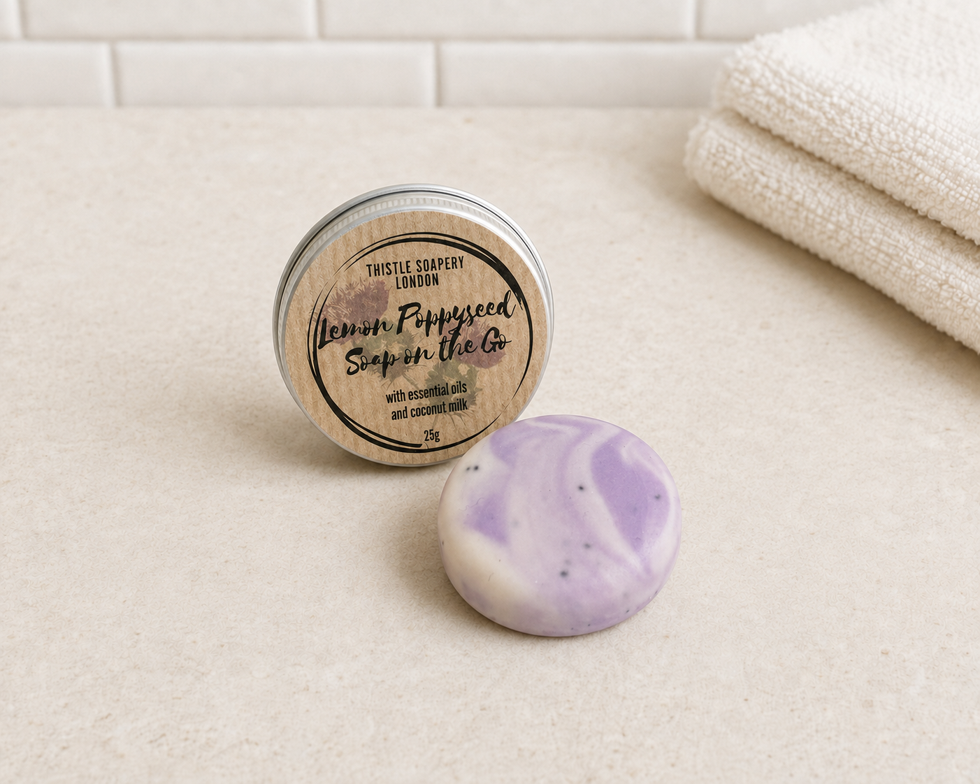 Soap on the Go • Our Bestselling Soaps in Miniature • With Aluminium Travel Tin