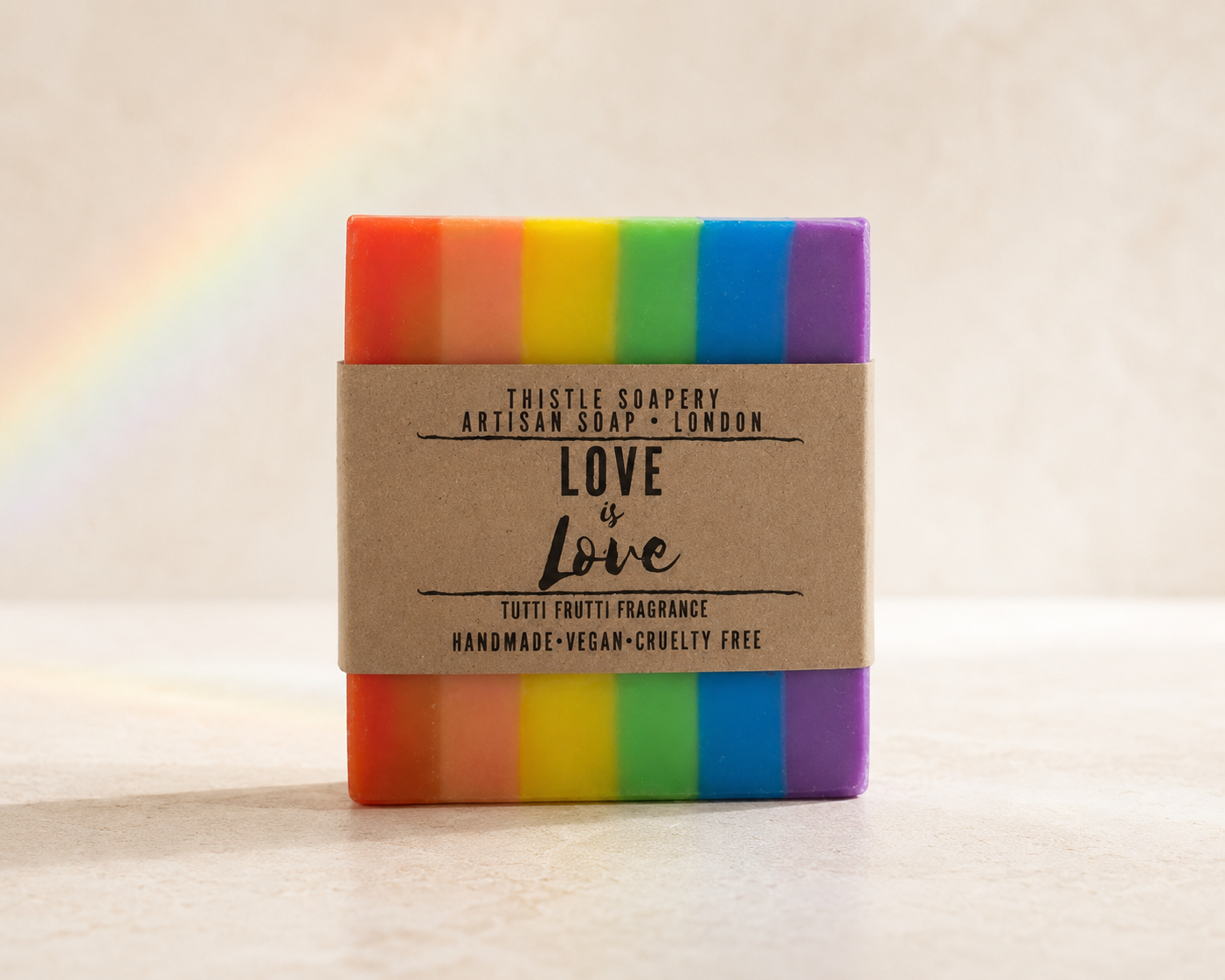 Love is Love Rainbow Pride Vegan Soap • Tutti Frutti Fragrance