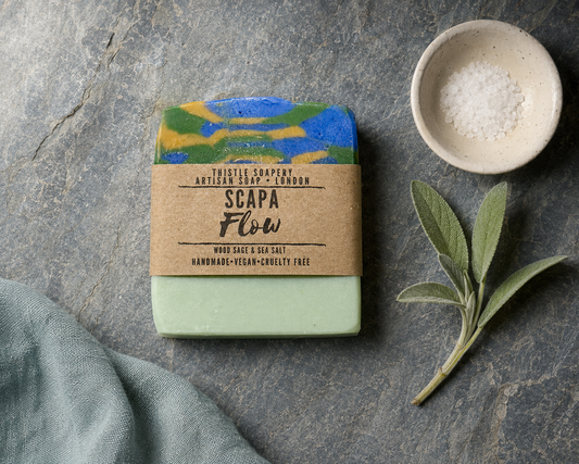 Scapa Flow Soap • Coastal Sea Salt and Wood Sage Fragrance • With Sweet Almond Oil