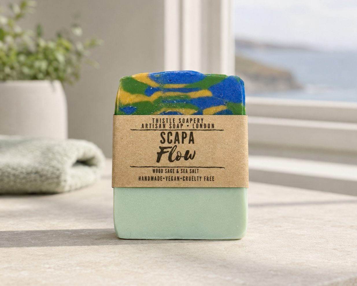 Scapa Flow Soap • Coastal Sea Salt and Wood Sage Fragrance • With Sweet Almond Oil