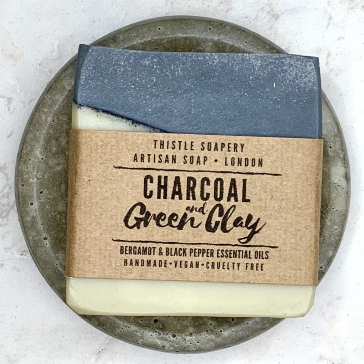 Bergamot & Black Pepper Facial Soap • Green Clay & Charcoal • For Combination Skin