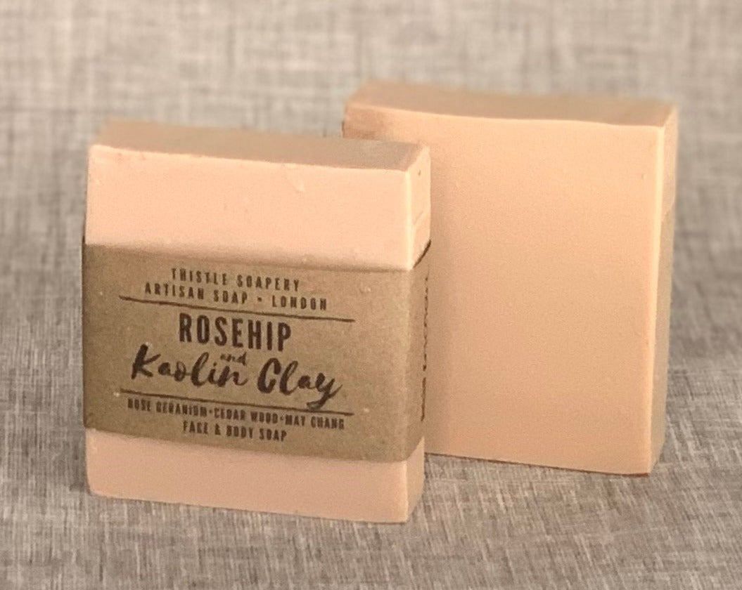 Rosehip & Kaolin Clay Facial Soap • With Pure Essential Oils • For Fine Lines