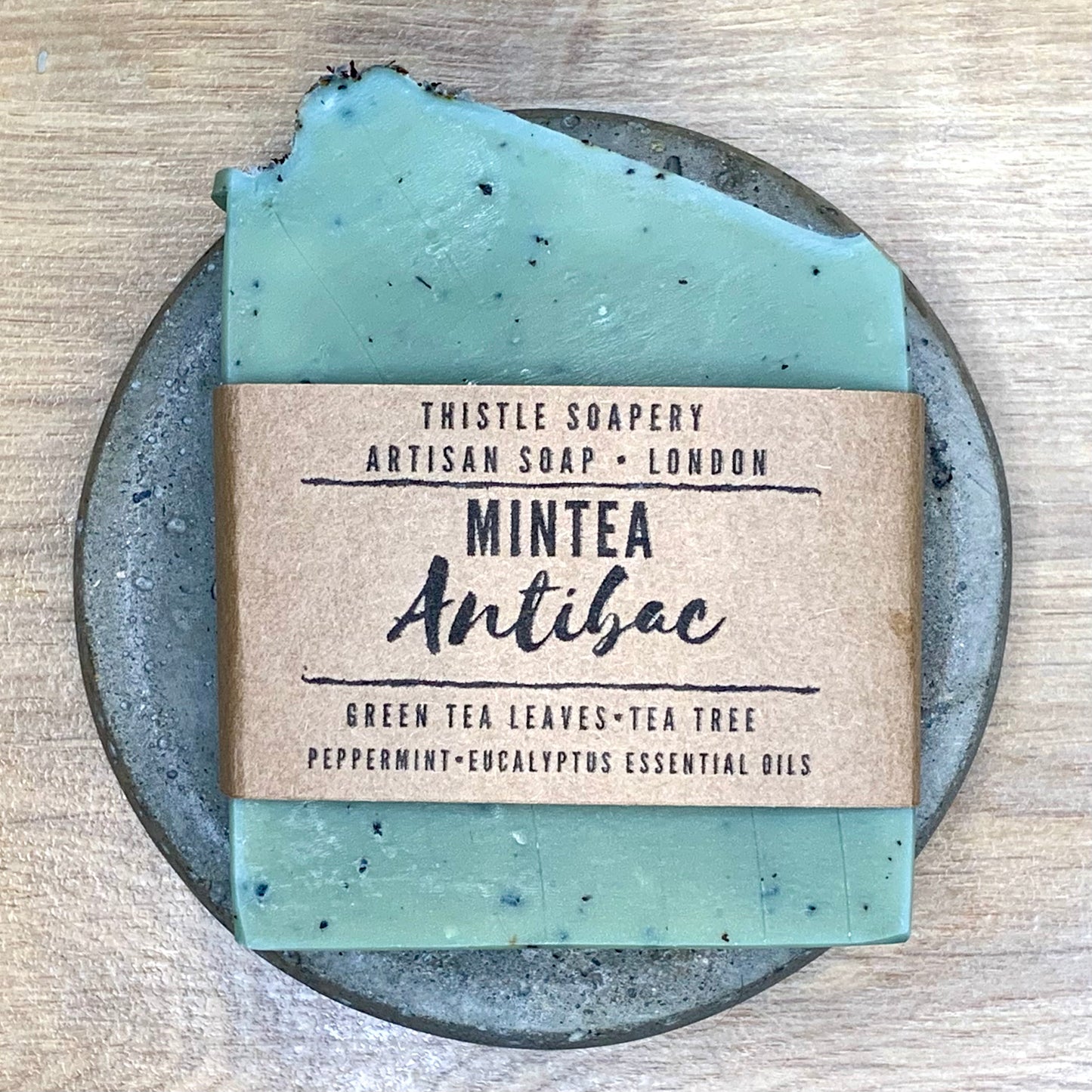 Mintea Exfoliating Soap • With Brewed Green Tea, Pure Essential Oils & Exfoliating Tea Leaves